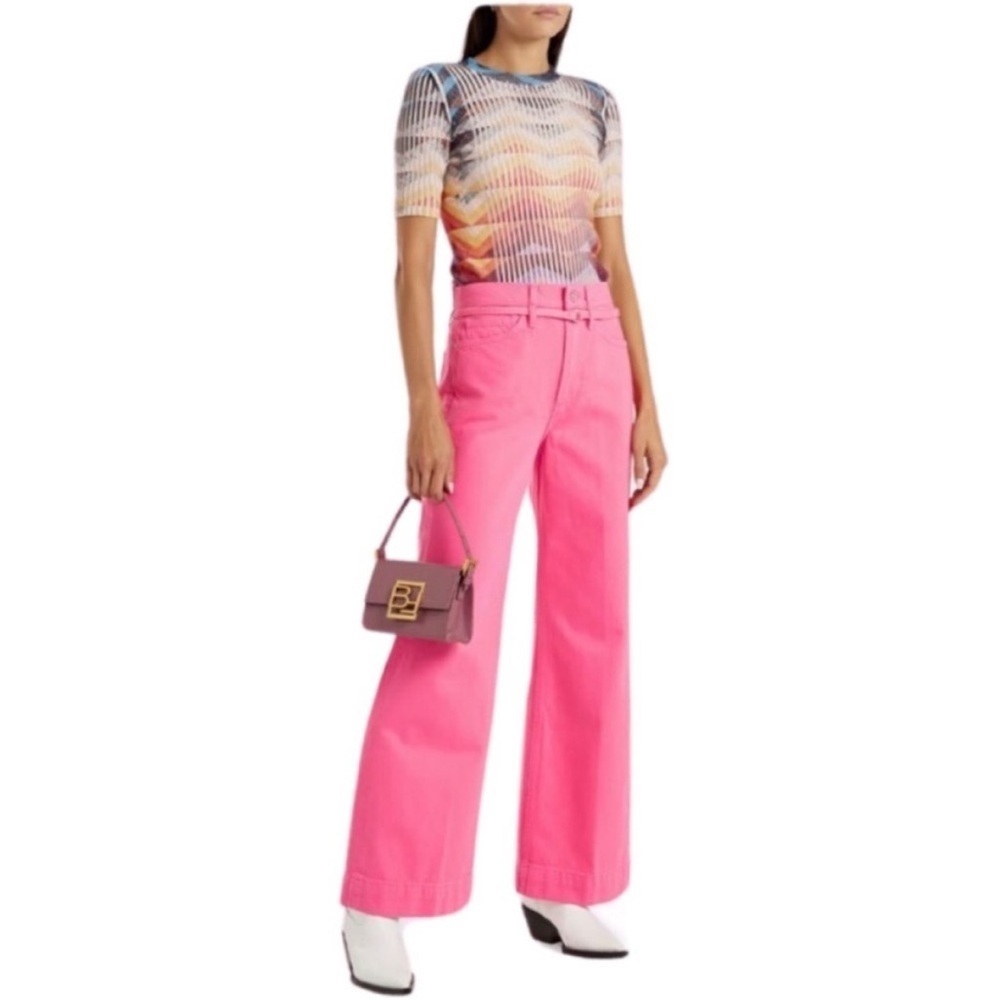 Frame Denim Pink Wide-Leg Pants - Picture 4 of 8